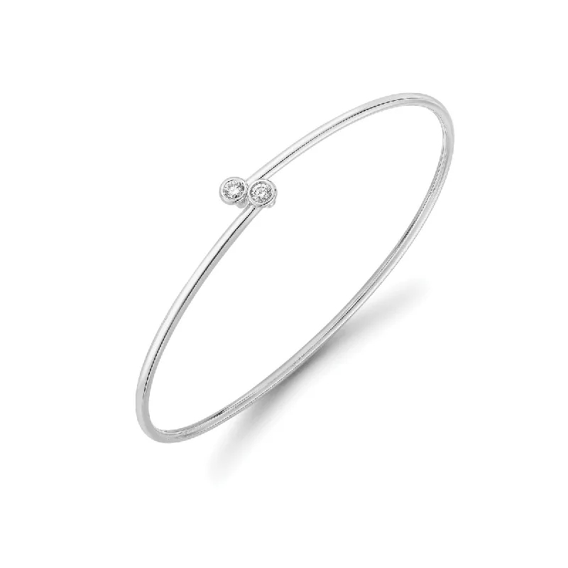 Handmade Bangle Bracelets with Polymer Clay Designs for a Personal Touch18K White Gold Diamond Crossover Bangle