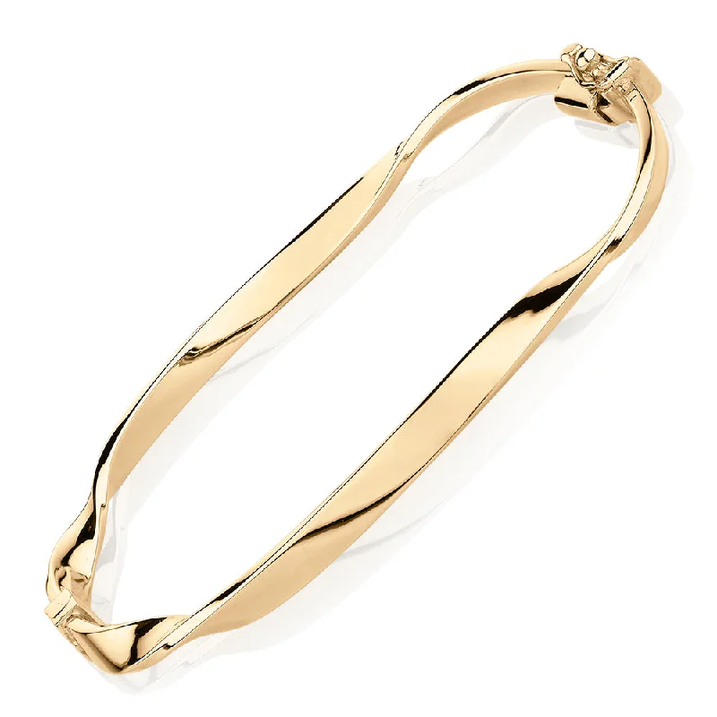 Rose Gold - Plated Bangles with Cubic Zirconia for a Glamorous TouchBangle in 10 carat yellow gold