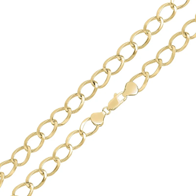 Plus Size Women's Wide Bangle Bracelets in Matte Finish for a Statement Piece9K Yellow Gold Curb Chain Bracelet 7.5"