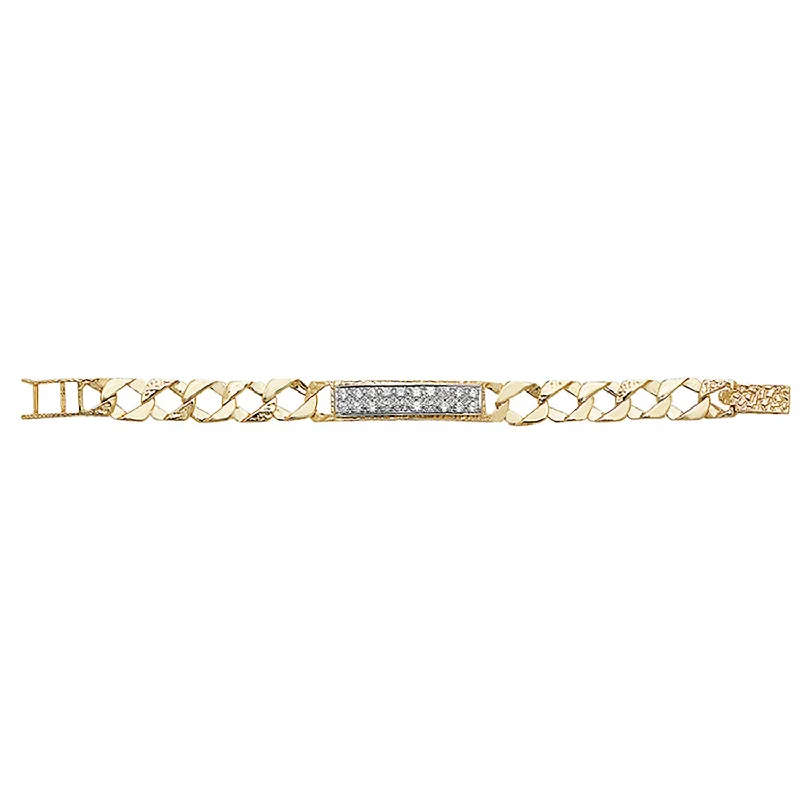 Rose Gold - Plated Bangles with Cubic Zirconia for a Glamorous Touch9K Yellow Gold CZ ID Baby Bracelet