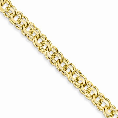 Chamm Bracelets with unique designs14K Yellow Gold Solid Double Link Charm Bracelet