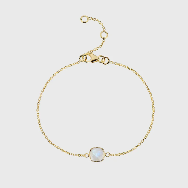 Solid Gold Bangles with Intricate Floral Engravings for a Luxurious LookBrooklyn Moonstone & Gold Vermeil Bracelet