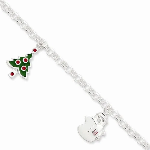 Chamm Bracelets for everyday wearSterling Silver Enameled Holiday Bracelet