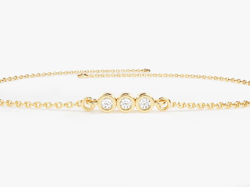 Chamm Bracelets with natural materialsTrio Diamond Bracelet in 14k Gold