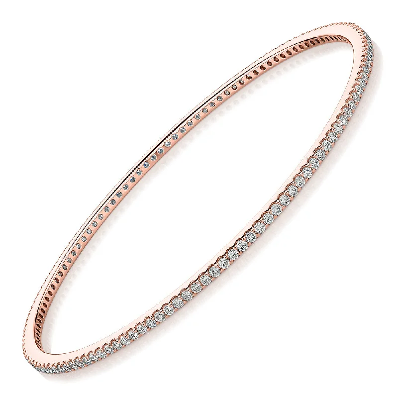 Bangle Bracelets with Celtic Knotwork for a Symbolic and Stylish LookSignature Simulant Diamond 2 carat* TW round brilliant bangle in 10 carat rose gold