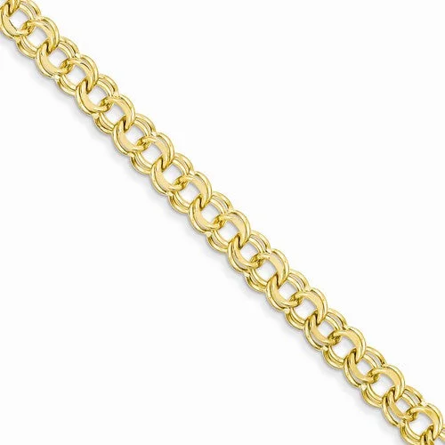 Chamm Bracelets with gemstones14K Yellow Gold Solid Double Link Charm Bracelet