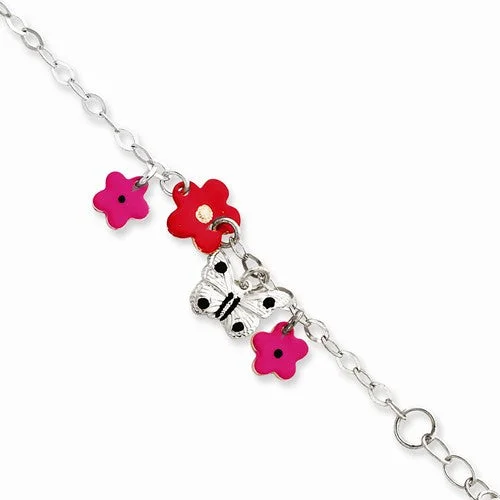 Chamm Bracelets for spiritual healingSterling Silver Adjustable Enameled Baby Charm Bracelet