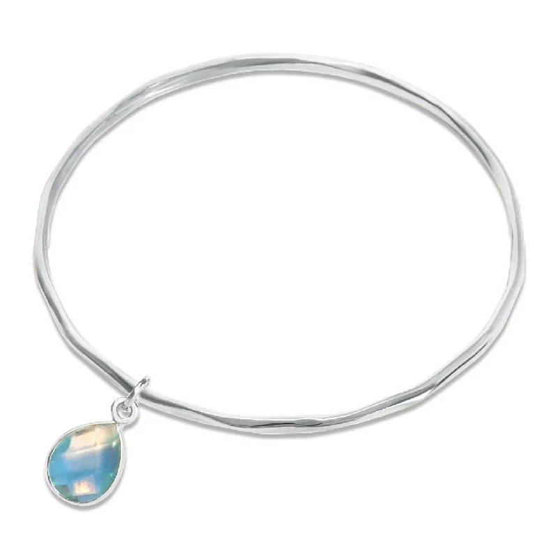 Chamm Bracelets for gift ideasBlue Topaz Charm Bangle | Silver - December