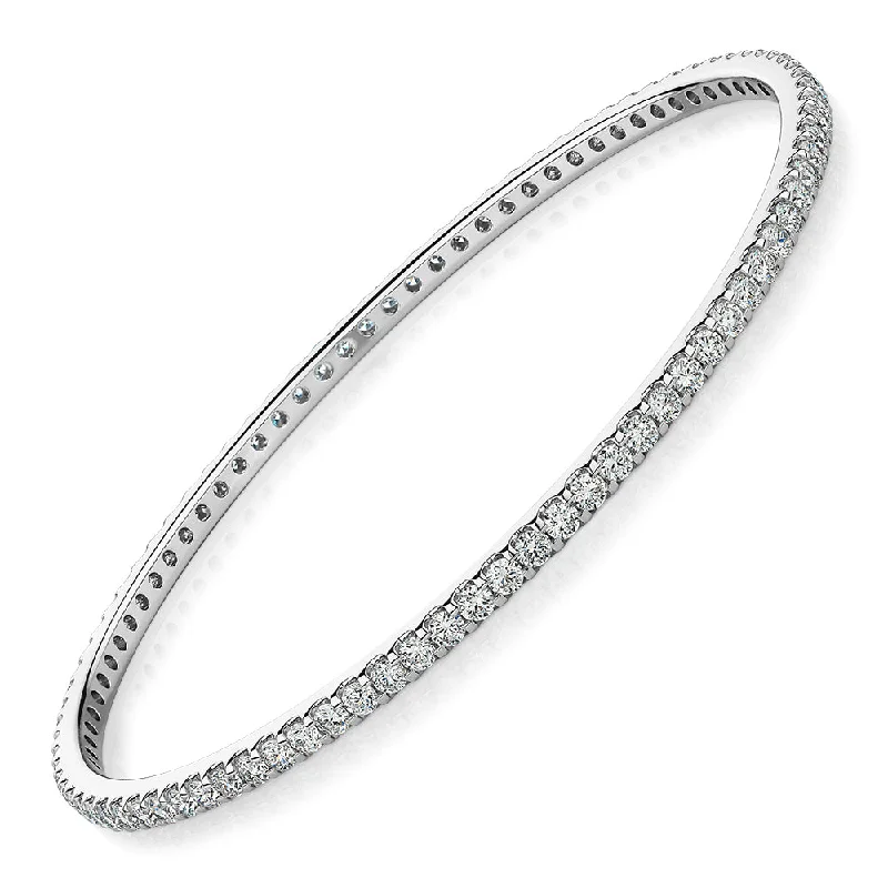 Bangle Bracelets with Adjustable Screw - Closures for a Secure FitSignature Simulant Diamond 4 carat* TW round brilliant bangle in 10 carat white gold