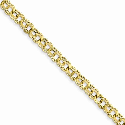 Chamm Bracelets for men14K Yellow Gold Lite Double Link Charm Bracelet