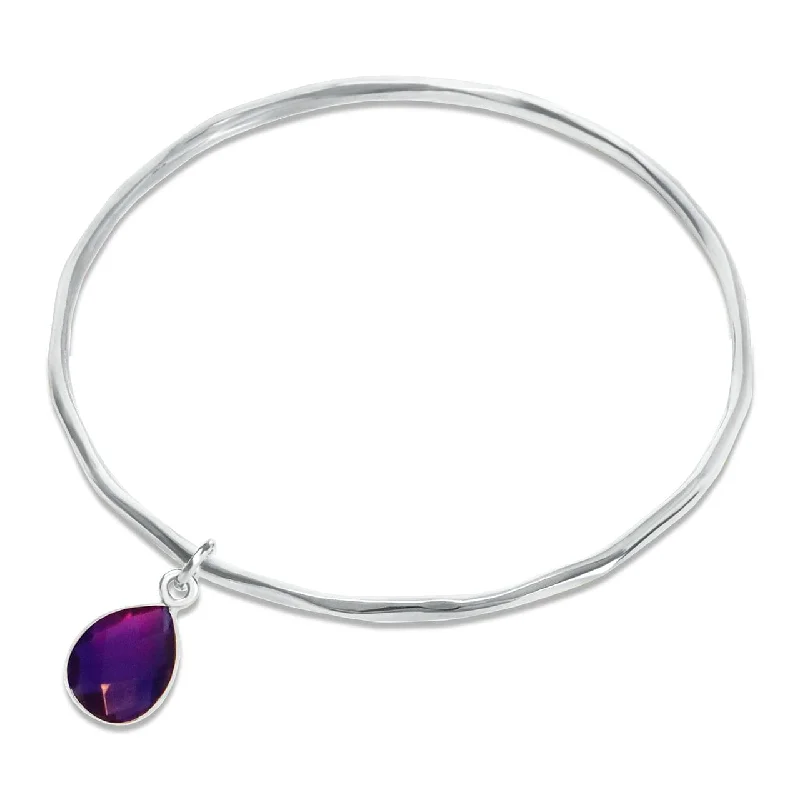 Chamm Bracelets for mindfulnessSilver Amethyst Charm Bangle - February Birthstone