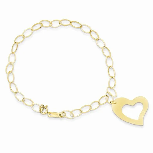 Chamm Bracelets with positive energy14K Yellow Gold Dangle Heart Bracelet