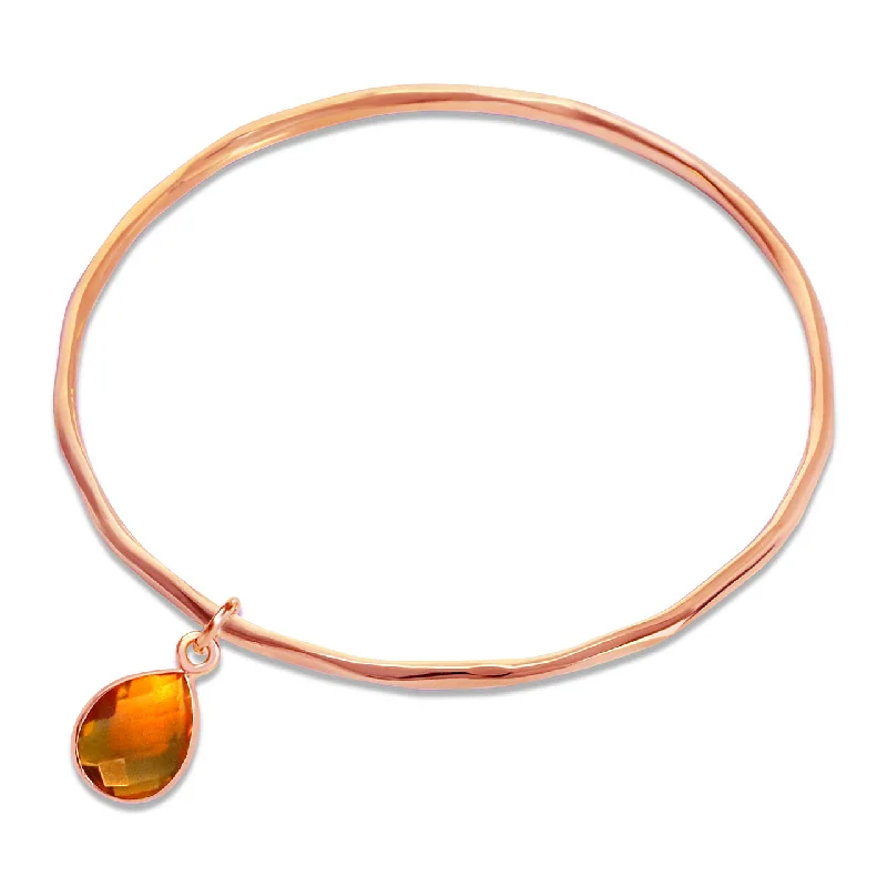 Chamm Bracelets with gemstonesCitrine Charm Bangle | Rose Gold - November