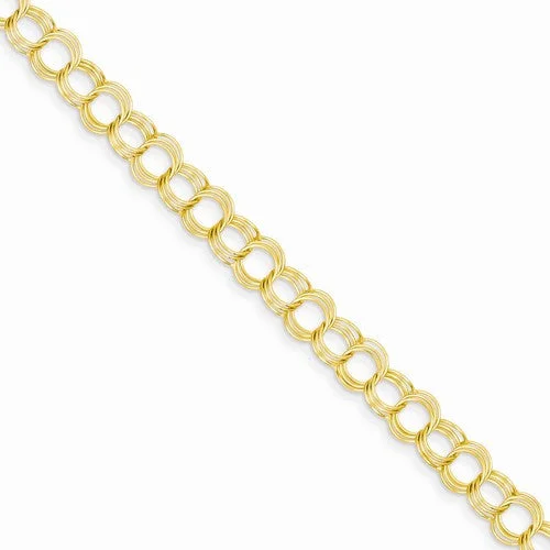 Chamm Bracelets for gift ideas14K Yellow Gold Triple Link Charm Bracelet