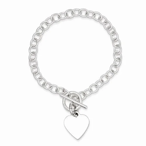 Luxury Chamm BraceletsSterling Silver Polished Heart Charm