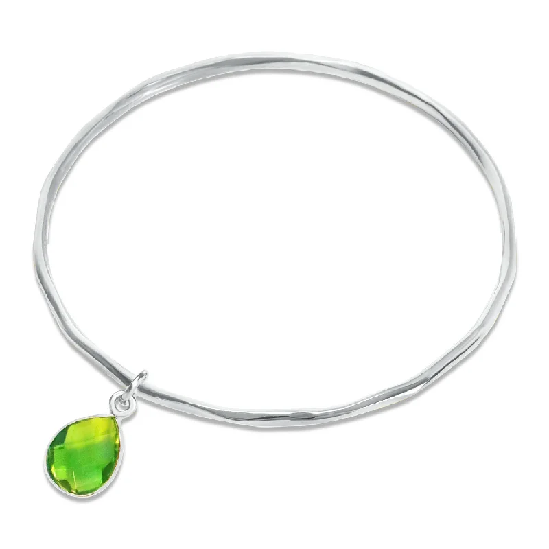 Chamm Bracelets for womenPeridot Charm Bangle | Silver - August