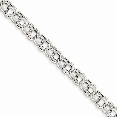 Chamm Bracelets for women14K White Gold Lite Double Link Charm Bracelet