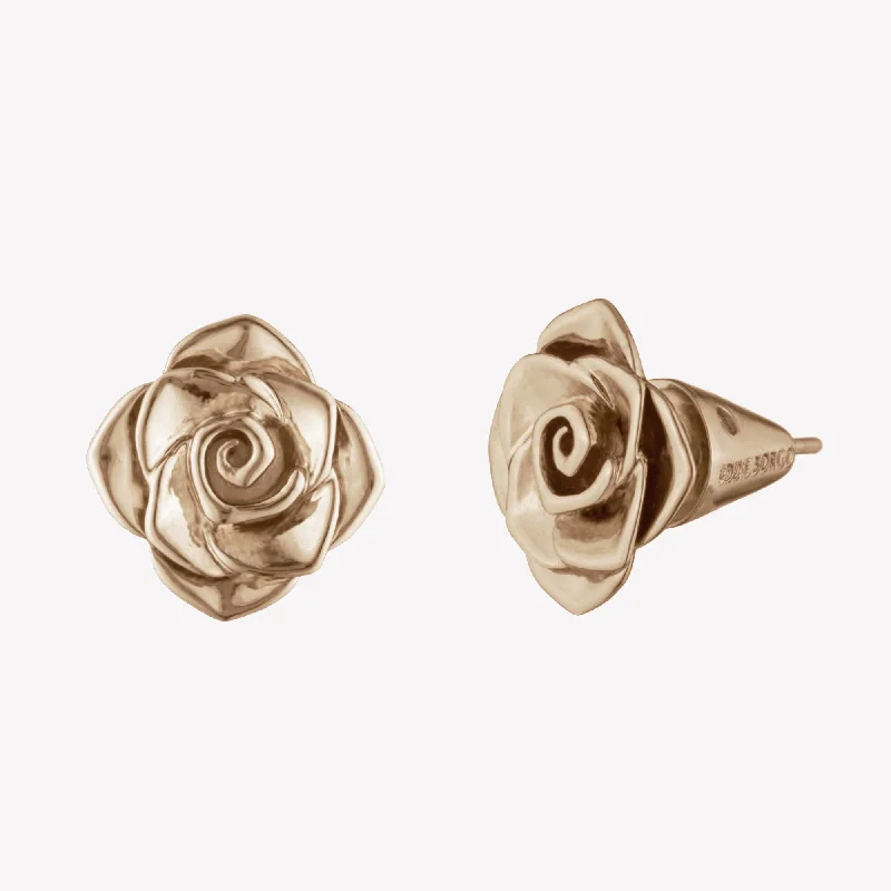 Two - Tone Gold and Silver Plated Clover Stud Earrings for a Lucky and Stylish SymbolROSE STUD EARRINGS