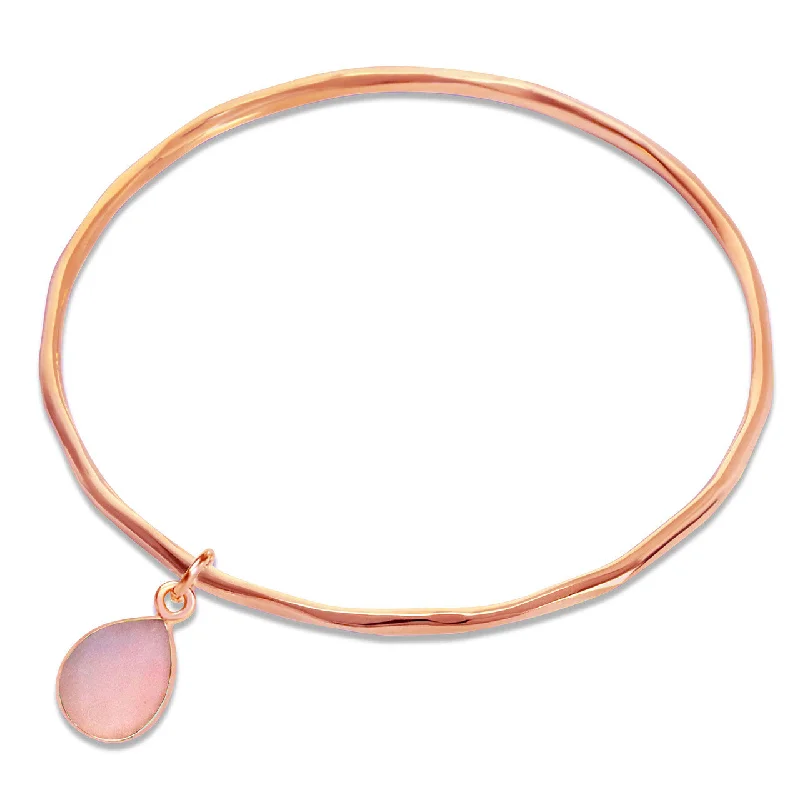 Chamm Bracelets for menPink Opal Charm Bangle | Rose Gold - October