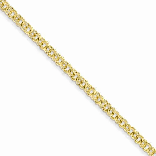 Chamm Bracelets for meditation14K Yellow Gold Solid Double Link Charm Bracelet