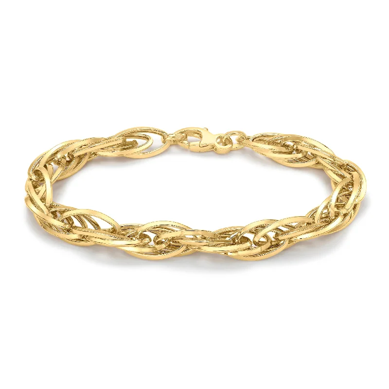 Children's Bangle Bracelets with Animal - Shaped Charms for a Cute Accessory9K Yellow Gold 7.5mm Prince of Wales Chain Bracelet 7.5"