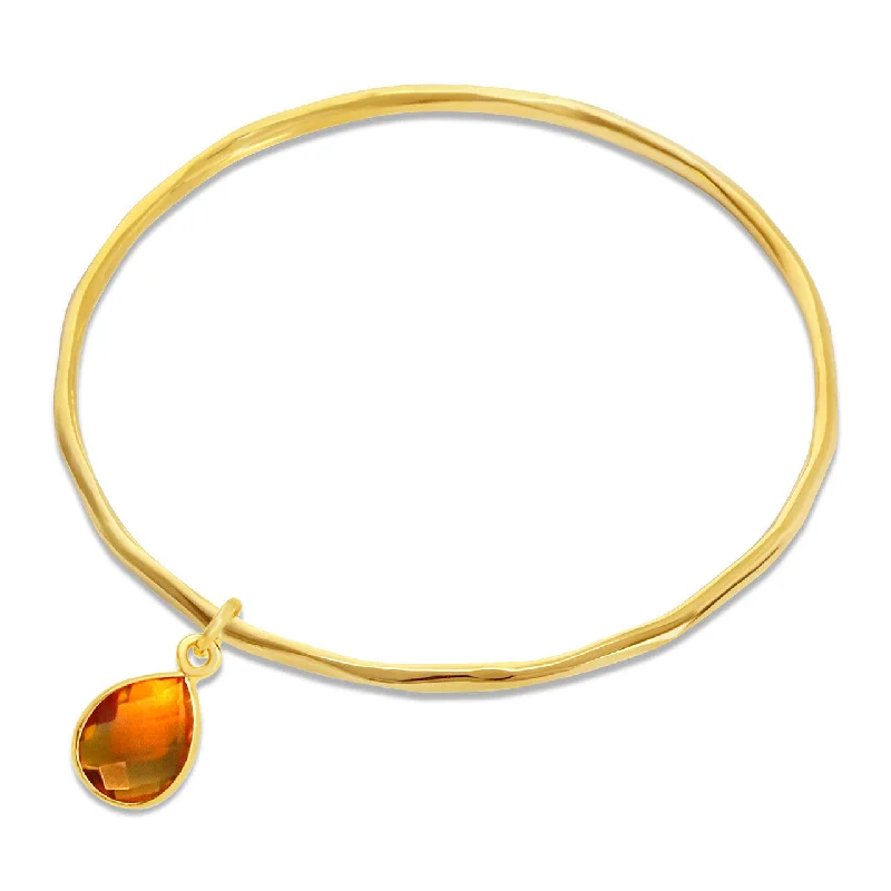 Chamm Bracelets for meditationCitrine Charm Bangle | Gold - November