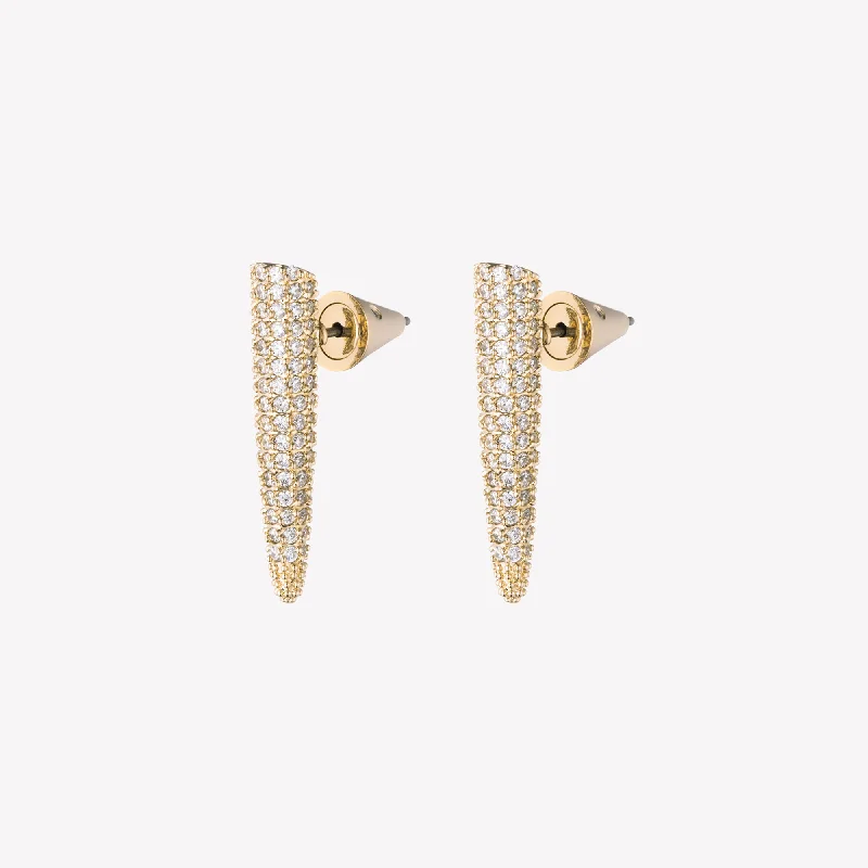 Pearl - Set Minimalist Stud Earrings in White for a Classic and Elegant AppearancePAVÉ SPIKE STUD EARRINGS