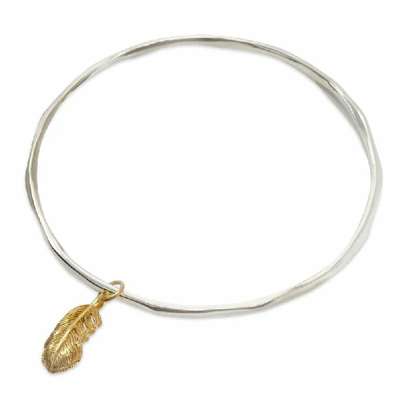 Chamm Bracelets for meditationFeather Bangle | Silver / Gold