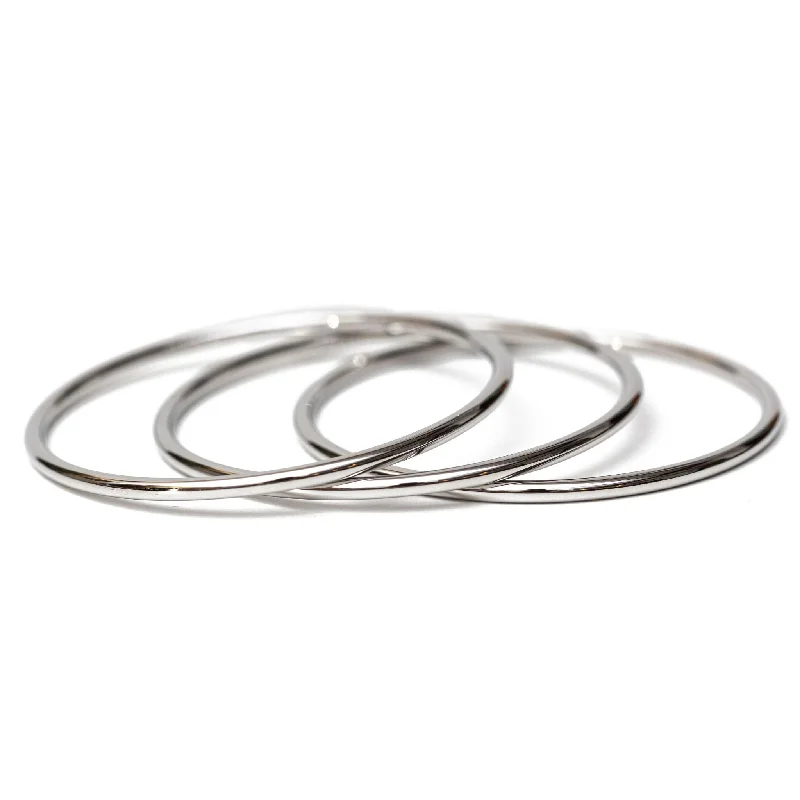 Bangle Sets with Mix - and - Match Patterns for a Versatile AccessorySilver Luxe Bangle Bracelets