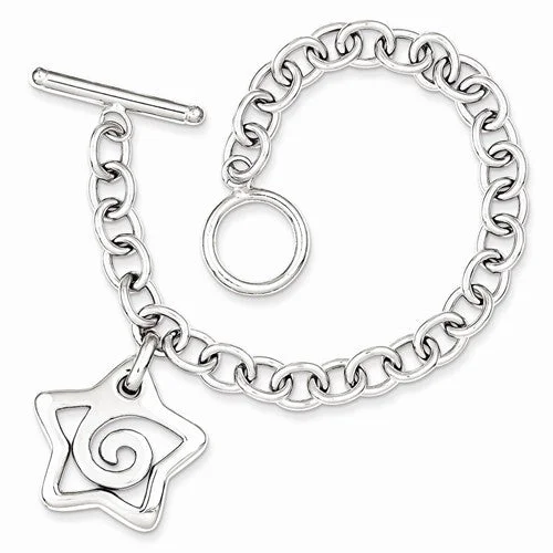 Custom Chamm BraceletsSterling Silver Polished Star Bracelet