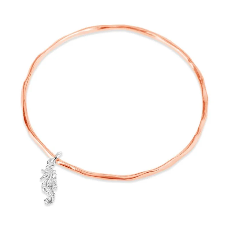 Personalized Chamm BraceletsSeahorse Bangle | Rose Gold - Silver