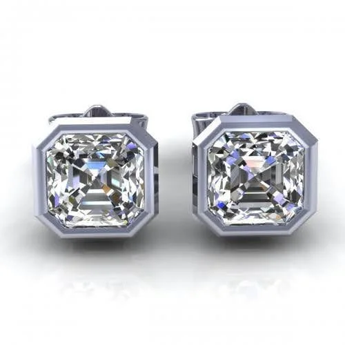 Glow - in - the - Dark Star Stud Earrings for a Mysterious and Night - Time - Friendly AccessoryFashionable 0.50CT Asscher Cut Diamond Stud Earrings in 14KT White Gold