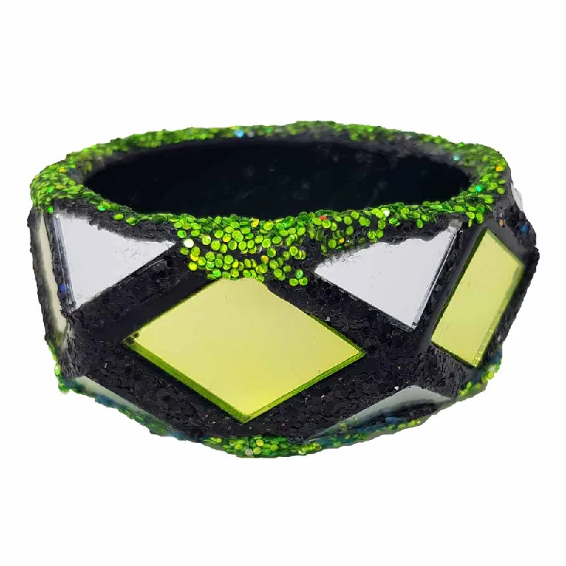 Handmade Bangle Bracelets with Polymer Clay Designs for a Personal TouchGREEN GIO BANGLE