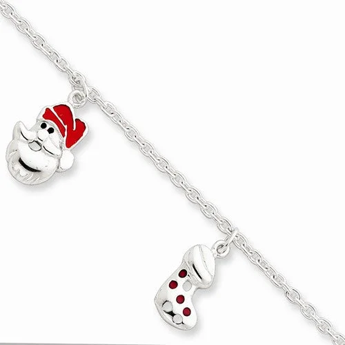 Handmade Chamm BraceletsSterling Silver Enameled Holiday Bracelet