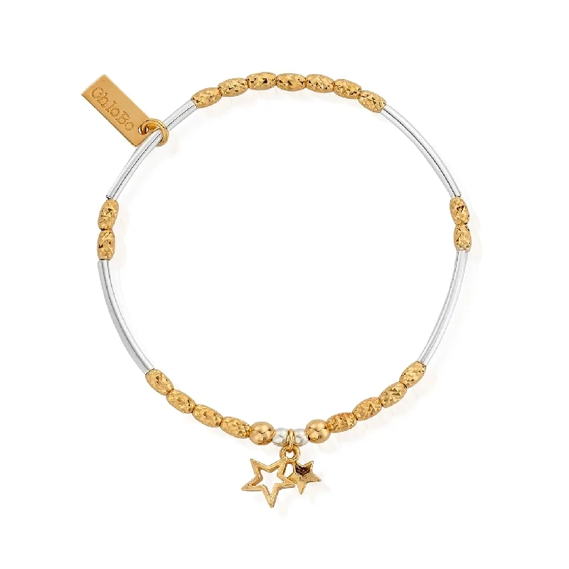 Chamm Bracelets with natural materialsMixed Metal Double Star Bracelet