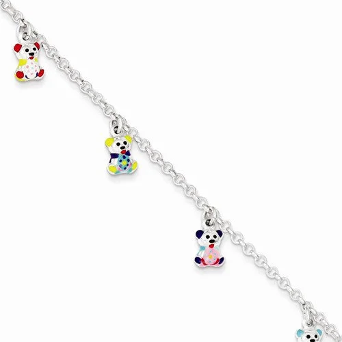 Personalized Chamm BraceletsSterling Silver Enameled Baby Charm Bracelet