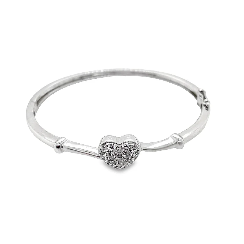 Leather - Wrapped Bangles with Studded Details for a Rock - Chic Vibe9ct White Gold Babies Diamond Heart Bangle