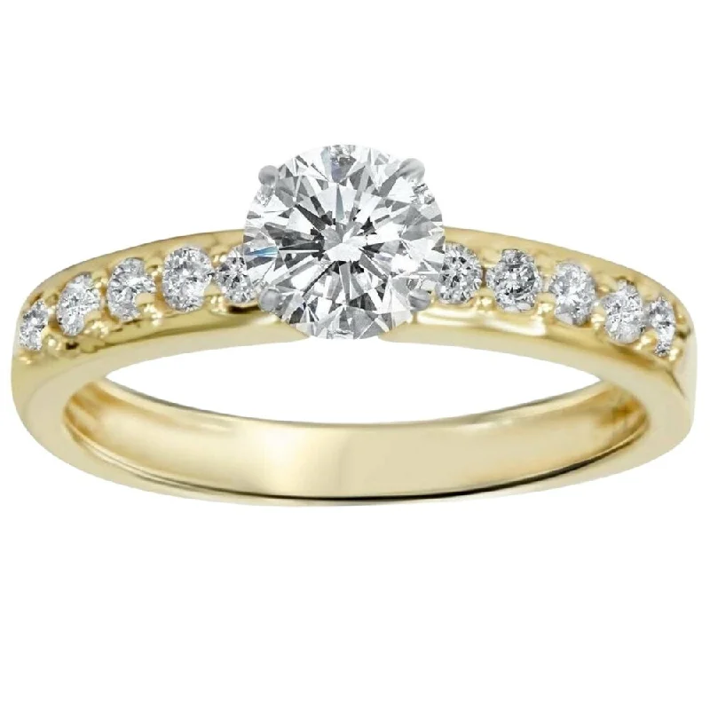 Laser - Etched Floral Design Wedding Bands in Palladium for a Delicate and Intricate Look1ct Yellow Gold Diamond Engagement Ring 14K