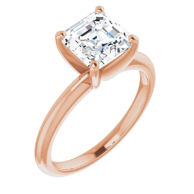 Moissanite - Set Wedding Bands in Yellow Gold for a Sparkling and Ethical Alternative to Diamonds5Ct Asscher Solitaire Moissanite Engagement Ring in White Yellow or Rose Gold