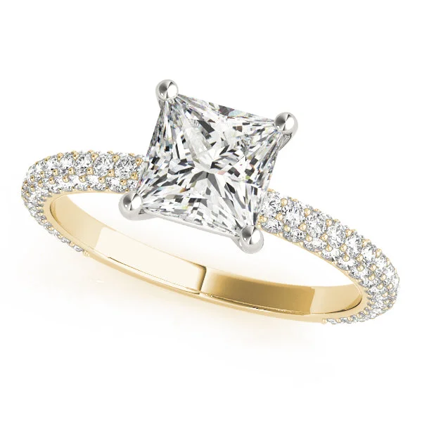 Cathedral - Style Engagement Rings with a Raised Center Stone and Intricate MetalworkJuliet Square Princess Cut Diamond Engagement Ring Setting