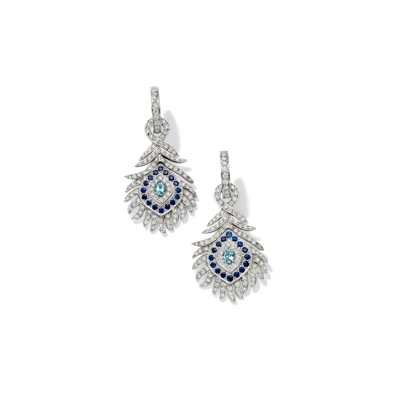 Solitaire Engagement Rings with a High - Clarity Round Diamond and Tapered BandPeacock Octavia Earring Drops 18ct White Gold - Sapphire, Aquamarine and Diamond