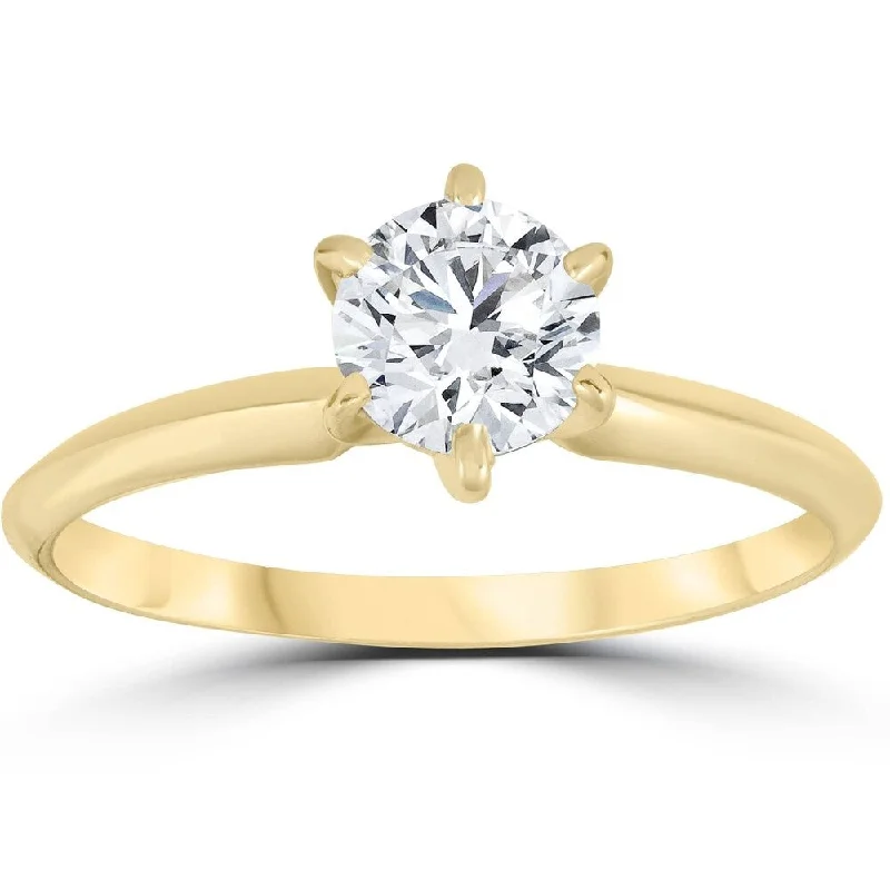 Infinity - Symbol Wedding Bands in Rose Gold with Small Diamonds for a Romantic and Symbolic GesturePompeii3 14k Yellow Gold 1 Ct TDW Solitaire Diamond Engagement Ring Clarity Enhanced