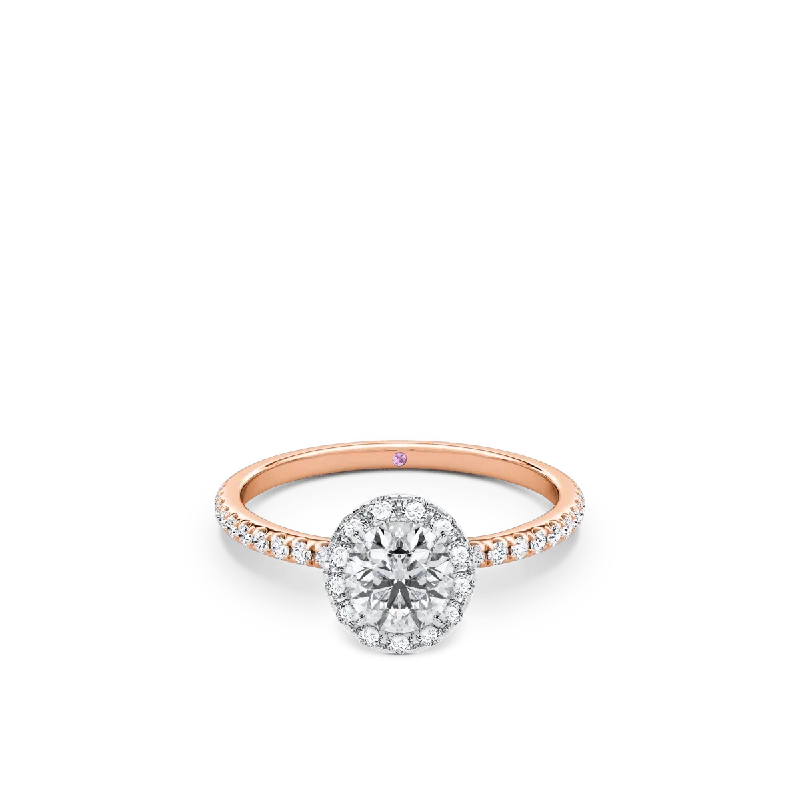 Heart - Shaped Engagement Rings in 14K Pink Gold for a Romantic ProposalRound Halo Diamond Engagement Ring