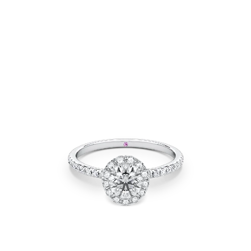 Cluster Engagement Rings with Multiple Small Diamonds Arranged in a Stunning DesignRound Halo Diamond Engagement Ring