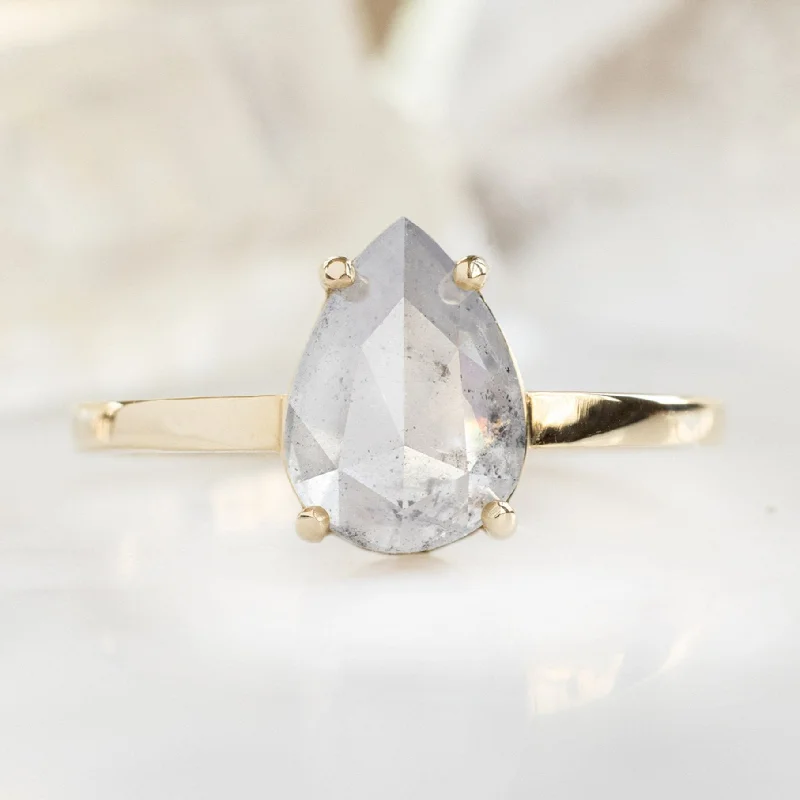 Signature - Design Engagement Rings with a Brand - Exclusive Pattern and Premium DiamondsThe Bryn Ring | 1.72ct Pear Salt and Pepper Diamond in 14K Yellow Gold