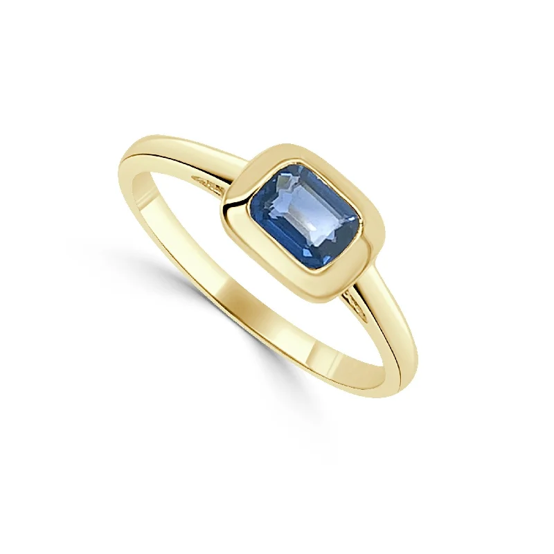 Opal Gemstone Rings in Rose Gold with a Milgrain Edge for a Feminine and Romantic StyleJoelle Blue Sapphire Solitaire Ring 14K Gold Sapphire Band for Ladies