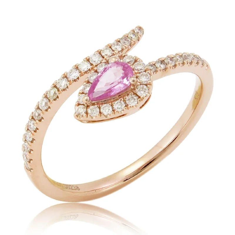 Amethyst Gemstone Rings in Sterling Silver with a Halo of Cubic Zirconia for a Budget - Friendly LuxuryJoelle Pink Sapphire & Diamond Ring 18K Rose Gold