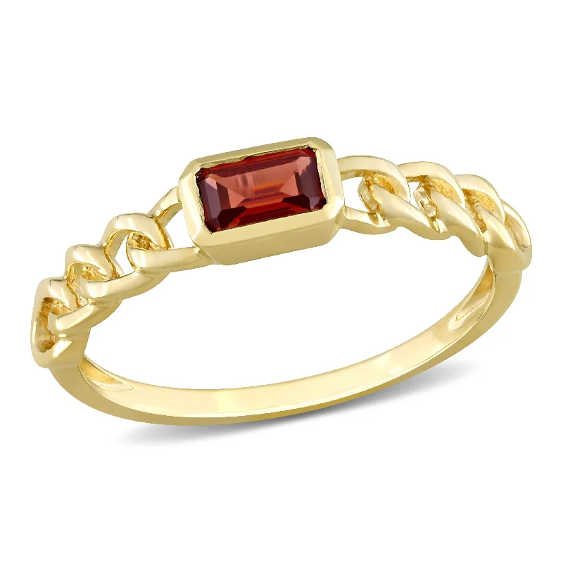 Sapphire Gemstone Rings in 18K White Gold with Diamond Accents for an Elegant EngagementMiadora 1/3ct TGW Baguette Garnet Link Ring in 14k Yellow Gold