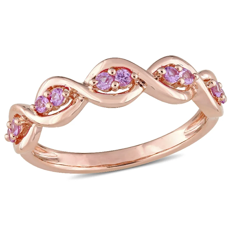 Jasper Gemstone Rings in 18K Gold Vermeil with a Matte Finish for a Subtle and Elegant LookMiadora 1/3ct TGW Pink Sapphire Semi-Eternity Infinity Anniversary Ring in 14k Rose Gold