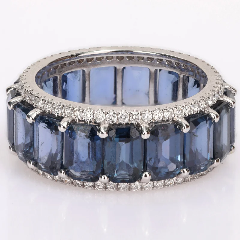 Iolite Gemstone Rings in 10K Gold with a Twisted Band for a Distinctive and Stylish AccessoryMiadora 14k White Gold 11 7/8ct TGW Blue Sapphire & 5/8ct TDW Diamond Eternity Wedding Band Ring